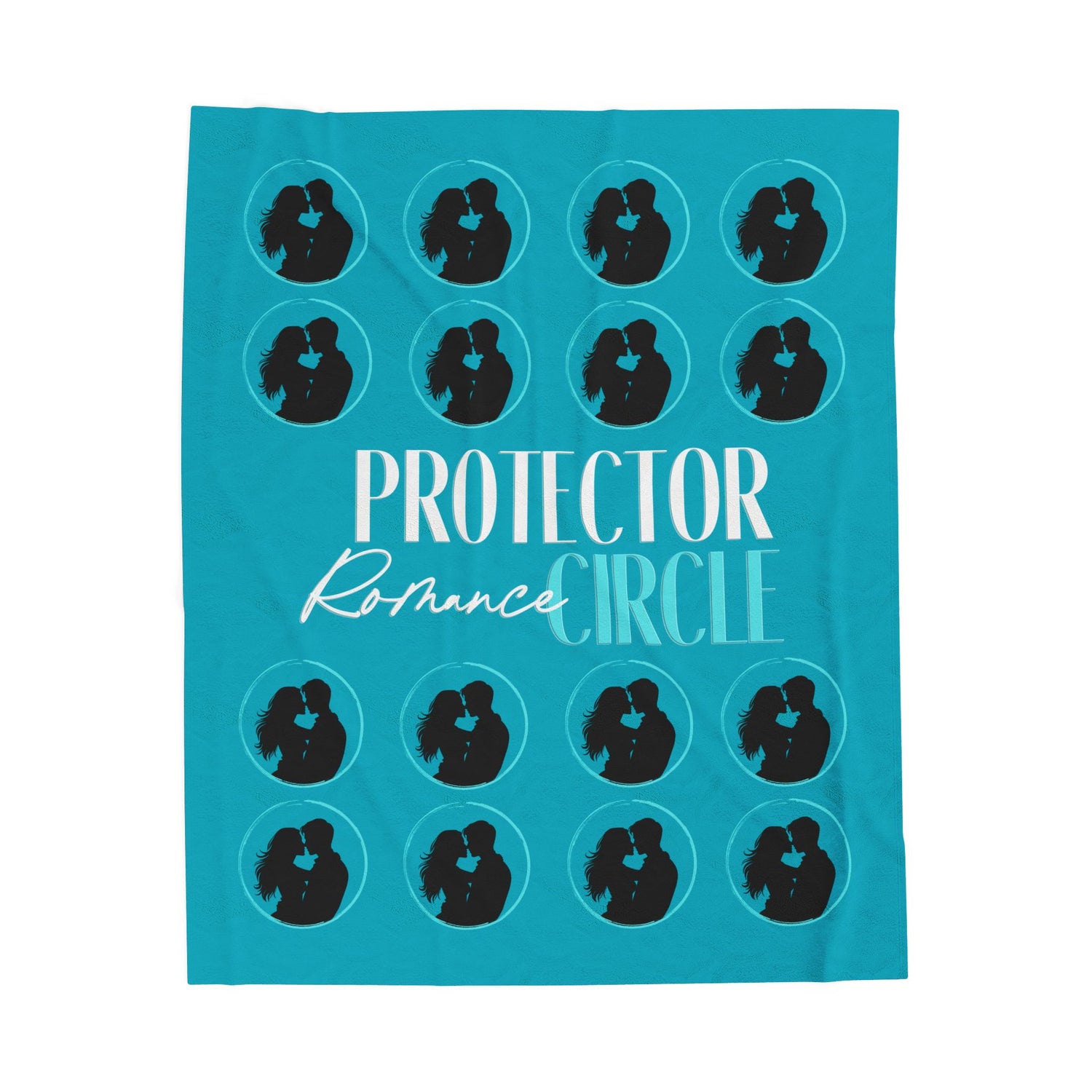 Protector Romance Circle Teal Velveteen Plush Blanket