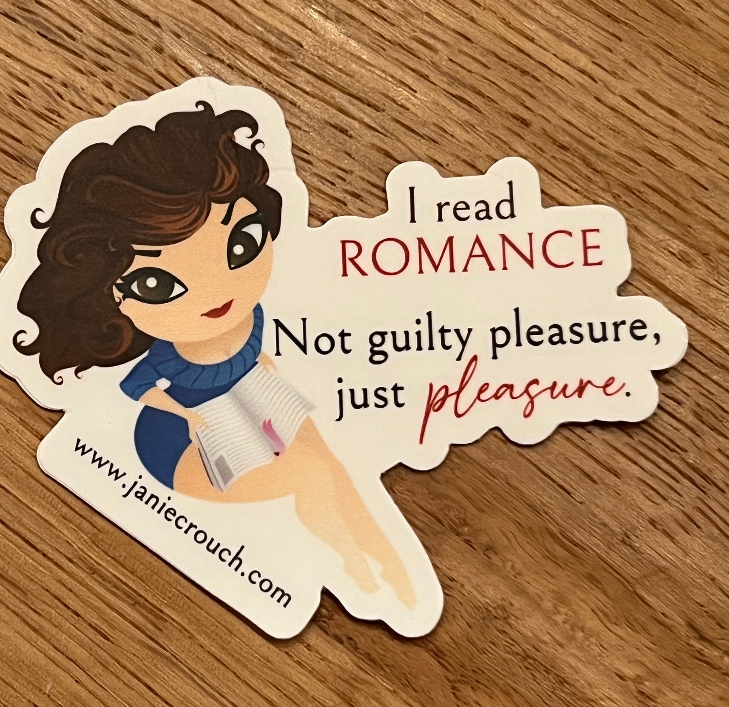 "I read romance" 2 inch sticker